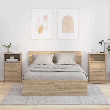 vidaXL Nachtkastjes 2 pcs Sonoma Eiken 40 x 30 x 467 cm, Minder dan 45 cm, Verzenden, Nieuw, 55 tot 70 cm