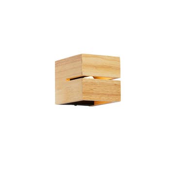 Landelijke wandlamp eiken hout 9,7 cm - Transfer Groove, Huis en Inrichting, Verzenden, Nieuw, Hout