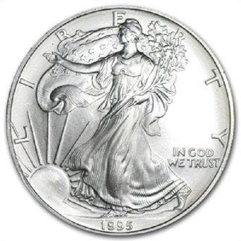 American Eagle 1 oz 1995 (4.672.051 oplage), Postzegels en Munten, Munten | Amerika, Verzenden, Midden-Amerika, Losse munt, Zilver