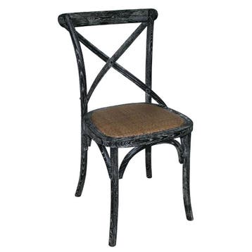 Bolero houten stoel met gekruiste rugleuning black wash (2, Verzenden, Nieuw in verpakking