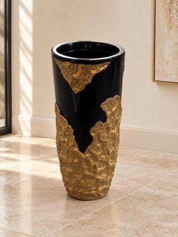 Bloempot - XXL Indoor Bloempot - Zwart Hoogglans met