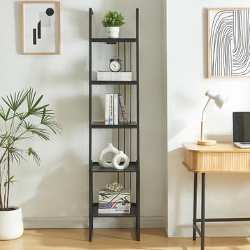Staand rek Storfjord ladderplank 183,5x40x40 cm zwart [en.ca, Huis en Inrichting, Kasten | Boekenkasten, Verzenden, Nieuw