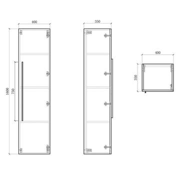 Kolomkast Sanimar Barcelona Omkeerbaar Wit 160 x 40 x 35 cm, Ophalen of Verzenden, Nieuw