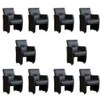 Set van 10 Leren eetkamerstoelen Pleasure - Toledo Pacific, Ophalen of Verzenden, Nieuw, Leer, Vijf, Zes of meer stoelen