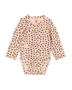 HEMA Newborn meegroei overslagromper rib dieren zalmroze, Verzenden, Nieuw