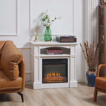 HOMCOM Elektrische Haard met LED Vlammen, Verwarmingsfunctie, Huis en Inrichting, Verzenden, Nieuw