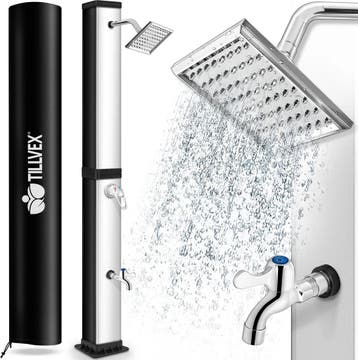 tillvex Zonnedouche, 40 liter, incl. beschermkap, tuindouche, Caravans en Kamperen, Kampeeraccessoires, Verzenden, Zo goed als nieuw