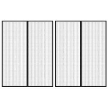 vidaXL Insectendeurgordijnen 2 st magnetisch 230x160 cm, Verzenden, Nieuw, Zwart