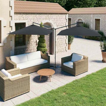 vidaXL Parasol dubbel met stalen paal 600x300 cm, Verzenden, Nieuw, 2 tot 3 meter