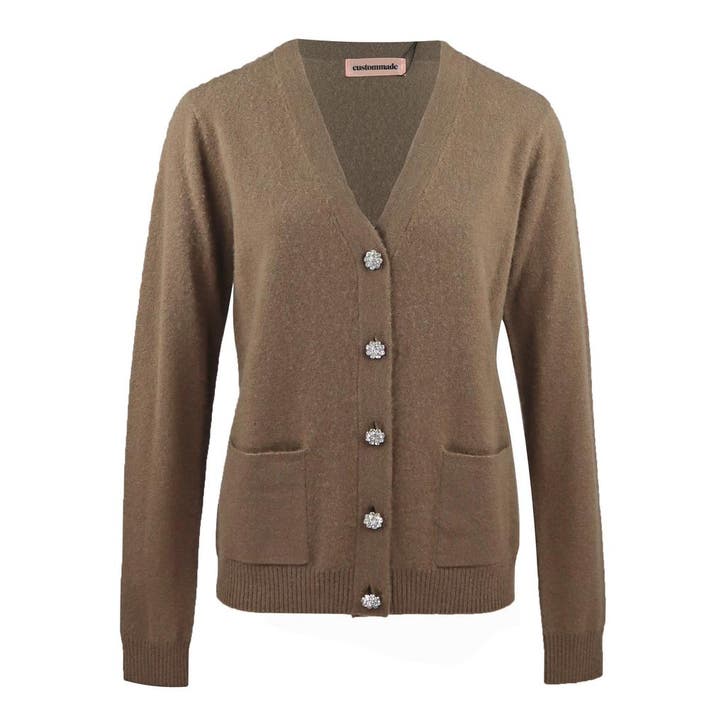 Custommade • bruin kasjmier vest Aisha • XL, Kleding | Dames, Truien en Vesten, Bruin, Nieuw, Maat 46/48 (XL) of groter, Verzenden