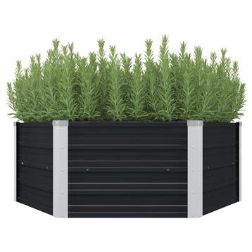 vidaXL Plantenbak verhoogd 129x129x45cm gegalvaniseerd staal, 100 cm of meer, Verzenden, Nieuw, Metaal