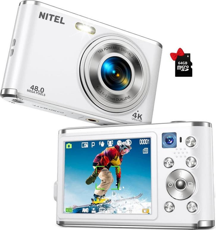 Nitel Digitale Camera 4K Full HD - Fototoestel - Fotocamera, Audio, Tv en Foto, Fotocamera's Digitaal, Verzenden