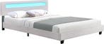 2dekans | Gestoffeerd Bed Paris - 180 x 200 cm - Wit - LED, Ophalen of Verzenden, Zo goed als nieuw, Wit