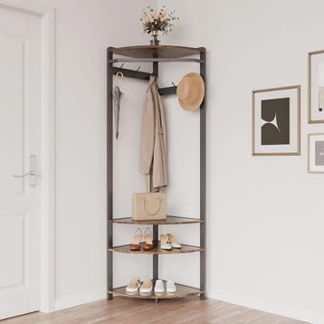 Hoek Kapstok met 3 Planken en 6 Haken - Stijlvolle Entree Op, Huis en Inrichting, Woonaccessoires | Kapstokken, Verzenden, Nieuw