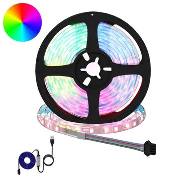 vidaXL LED-strip 2 pcs Zwart en transparant 210 x 0,8 x 0,3, Verzenden, Nieuw