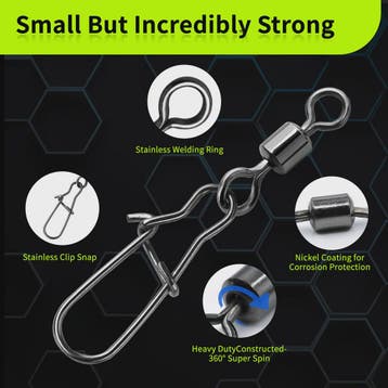 Duo-Lock Snap Swivels - Sterk Visgerei voor Zoutwater Visser, Watersport en Boten, Verzenden, Nieuw