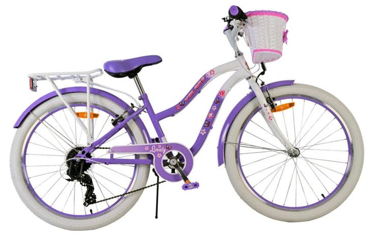 Volare Lovely Kinderfiets - Meisjes - 24 inch - Paars - 7 Ve, Fietsen en Brommers, Fietsen | Kinderfietsjes, 20 inch of meer, Nieuw