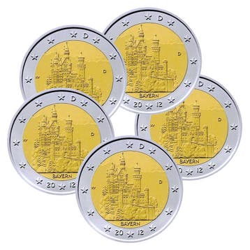 Duitsland 2 Euro Set Bayern 2012 UNC, Verzenden