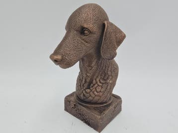 Bust of a bedlington terrier dog statue - home decor dog lov, Verzenden, Nieuw