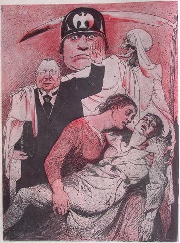 Het fascisme van Mussolini op spotprent (lijst optie), Verzenden