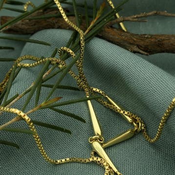 Lange gouden Venetiaanse schakelketting., Ophalen of Verzenden, Gebruikt, Goud, Goud