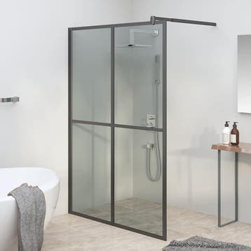 vidaXL Inloopdouchescherm 140x195 cm donker gehard glas, Verzenden, Nieuw