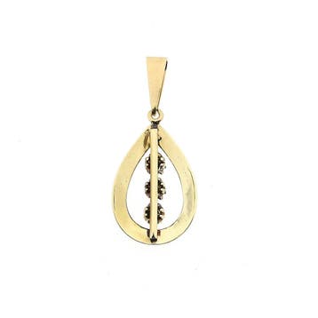 Gouden hanger met diamanten; 0,30 ct. (Hanger of bedel), Sieraden, Tassen en Uiterlijk, Bedels, Ophalen of Verzenden, Gebruikt