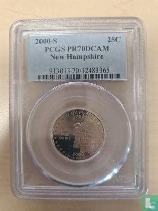 Verenigde Staten ¼ dollar 2000 (D) New Hampshire, Verzenden, Losse munt, Zilver