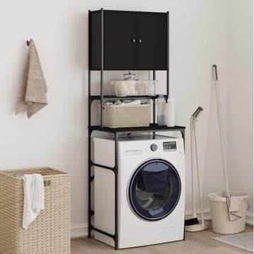 vidaXL Wasmachinekast 68x48,5x194 cm zwart, Verzenden, Nieuw