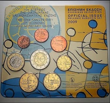 3,88 Euro,munten set 1 Cent-2 Euro 2009 Griechenland Repu..., Verzenden