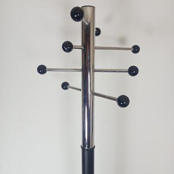 Kapstok - staal (verchroomd en zwart gepoederd) met zwarte
