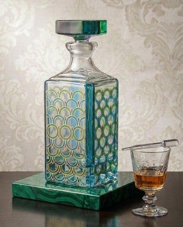 Vetreria Zecchin - Fles - Glas, met de hand versierd., Antiek en Kunst, Antiek | Glas en Kristal