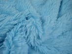 Langharig bont stof – Aqua blauw, Blauw, 120 cm of meer, Ophalen of Verzenden, Polyester