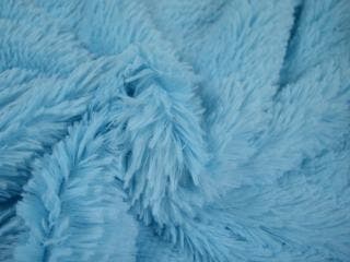 Langharig bont stof – Aqua blauw, Blauw, 120 cm of meer, Ophalen of Verzenden, Polyester