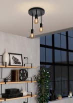 EGLO Wilmcote Plafondlamp - E27 - Ø 28 cm - Zwart Tweede, Verzenden, Nieuw