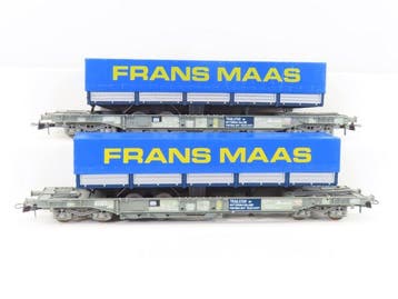 Roco H0 - 46360 - Modeltrein goederenwagon (2) - 2x 4-assige, Nieuw