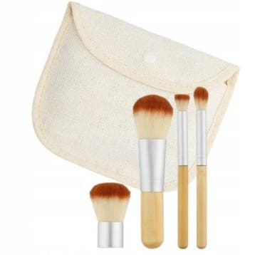 Mimo Bamboo Makeup brushes Travelset - 4pcs, Ophalen of Verzenden, Nieuw, Make-up