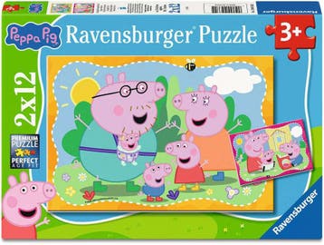 Peppa Pig - Happy Families Puzzel (2x12 stukjes) |, Verzenden, Nieuw