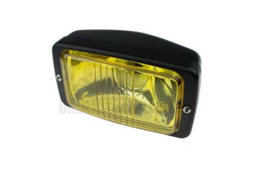 Koplamp vierkant zwart met geel glas 140mm GUIA universeel, Fietsen en Brommers, Ophalen of Verzenden, Nieuw, GUIA