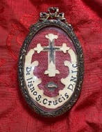 Antiek Reliekhouder - Brons, Glas, Textiel - 1920-1930 -, Antiek en Kunst