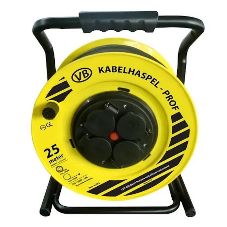 Haspel prof met deksels 4-voudig 3x2.5mm2 + RA - 40 meter, Doe-het-zelf en Verbouw, Elektra en Kabels, Nieuw, Ophalen of Verzenden