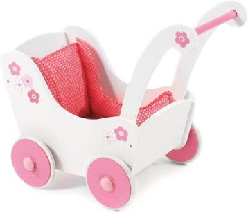 Poppenwagen Wit/Roze 55cm | Retourdeal | Laatste Stuk!, Ophalen of Verzenden, Nieuw, Overige typen