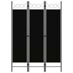 vidaXL Kamerscherm met 3 panelen 120x180 cm zwart, Verzenden, Nieuw