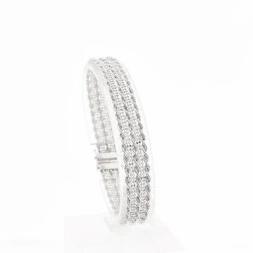 Witgouden kabelschakel armband | 19 cm, Ophalen of Verzenden, Gebruikt, Goud, Goud
