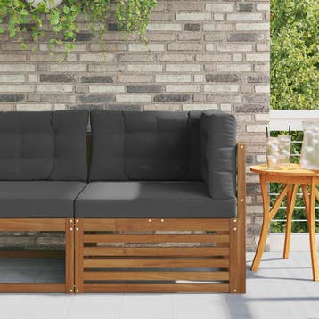 vidaXL Outdoor Hoekbank Massief Acaciahout Naturel, Verzenden, Nieuw