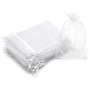 Organza Zakjes - 10x15 cm - Wit - 50 Stuks - Cadeauzakjes en, Verzenden, Nieuw