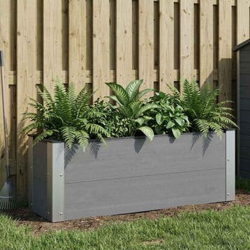 vidaXL Verhoogde plantenbak Grijs 100 x 30 x 36 cm WPC en, Verzenden, Nieuw, Minder dan 60 cm, 30 tot 60 cm