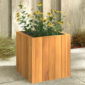 vidaXL Plantenbak 25x25x25 cm massief acaciahout, Minder dan 30 cm, Verzenden, Minder dan 60 cm, Nieuw