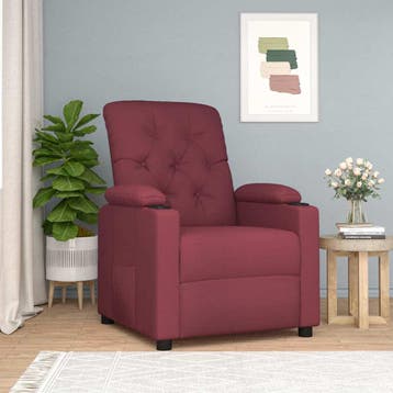 vidaXL Fauteuil verstelbaar stof wijnrood, Huis en Inrichting, Verzenden, Nieuw