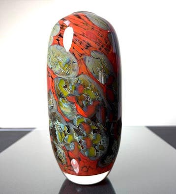 Maxence Parot - Vaas - Unieke vaas, kleuren en goud - Glas
